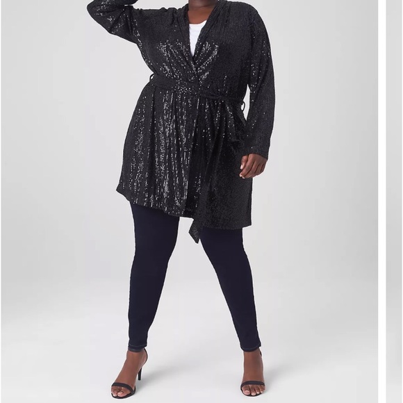 Black sequin duster net - Picture 1 of 9